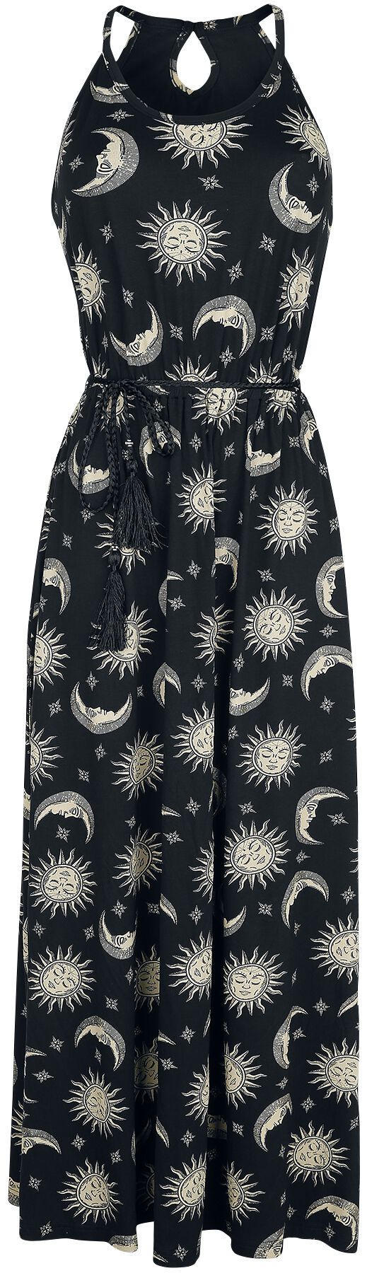 kiespijn Selectiekader Succes Maxi jurk met zon, maan en sterren | Gothicana by EMP Lange jurk | Large